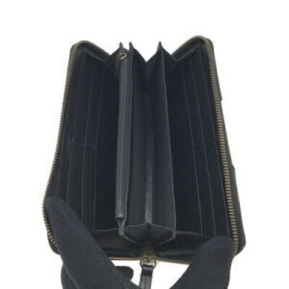 Gucci GG Marmont Zip Around Long Wallet Black White Leather - Picture 8 of 9